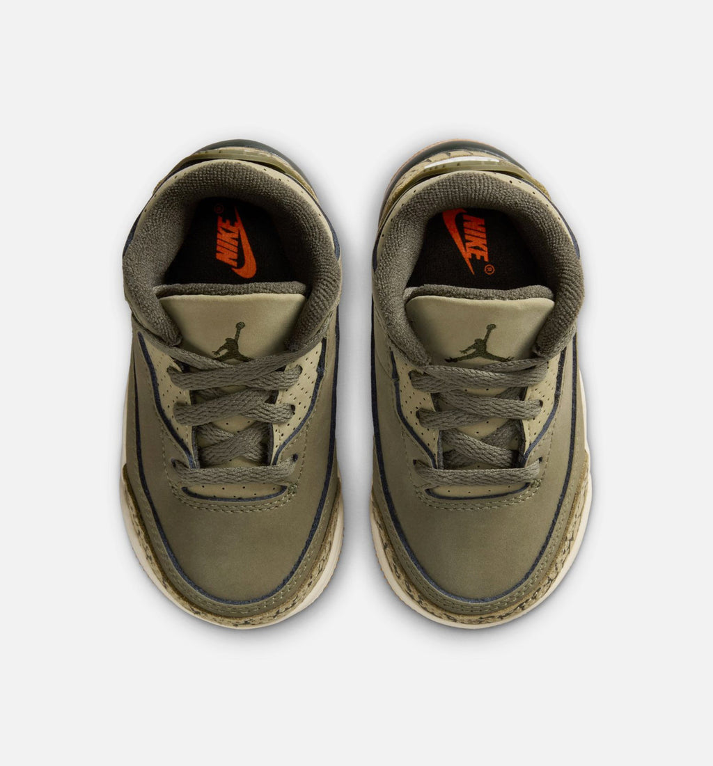 Air Jordan 3 Retro Medium Olive Infant & Toddler Sneakers - Medium Olive / Sequoia / Neutral Olive / Sail