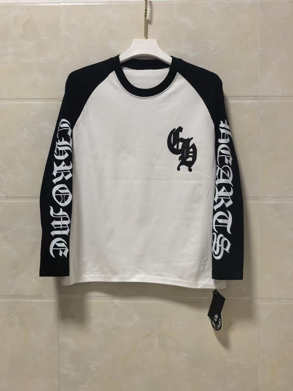 Chrome Hearts Long-Sleeve Shirt White/Black Y86#