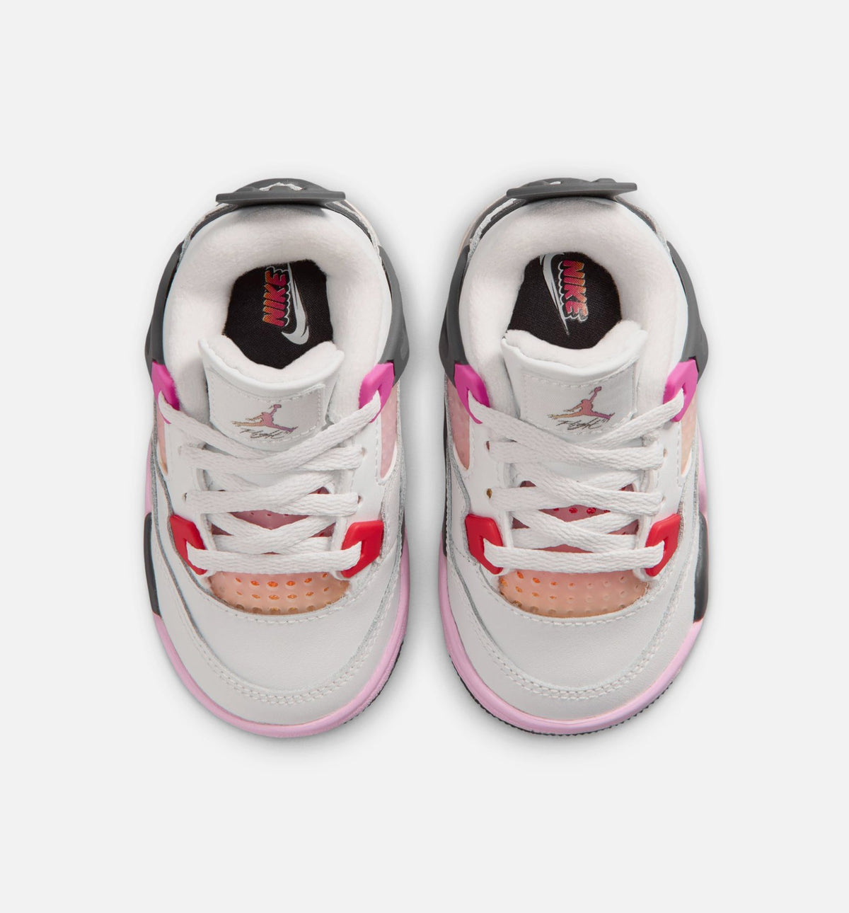 Air Jordan 4 Retro Comic Infant/Toddler Lifestyle Shoes - Off White/Fire Pink/Anthracite