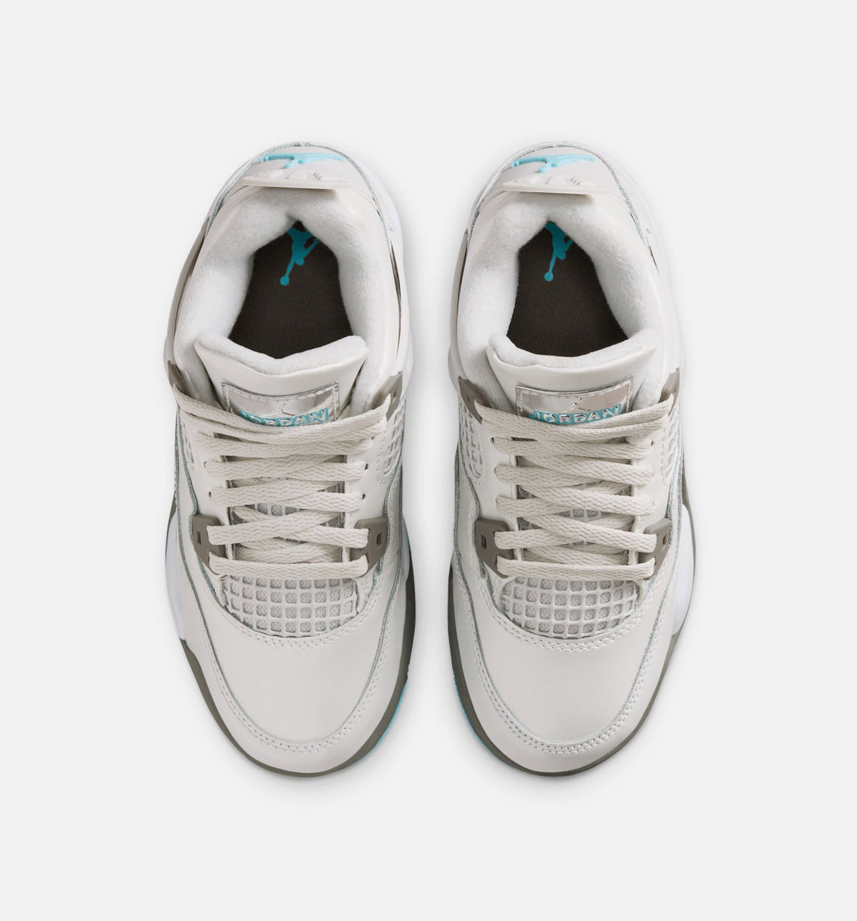 Air Jordan 4 Retro Blue Chill Preschool Sneakers - Photon Dust / Blue Chill / Flat Pewter / White / Blue Tint