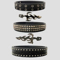 Gothic Flame Cross Leather Belt Punk Metal Buckle Subculture Waist