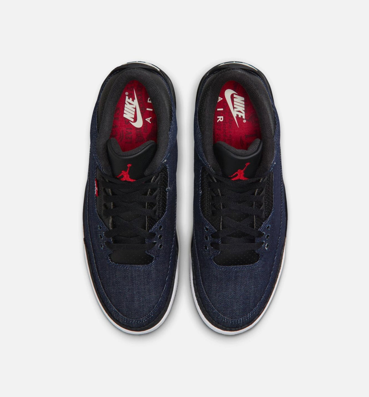 Air Jordan 3 x Levi's Indigo and Gym Red Men's Lifestyle Shoe – Denim/Black/Sail
