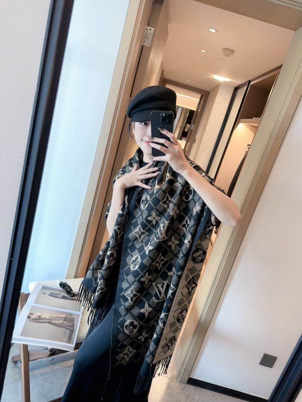 Louis Vuitton Fringed Monogram Scarf