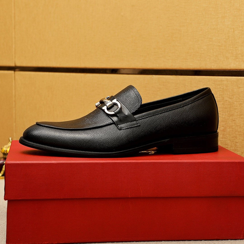Ferragamo Men's Black Bit Loafers - Low-Profile Sole