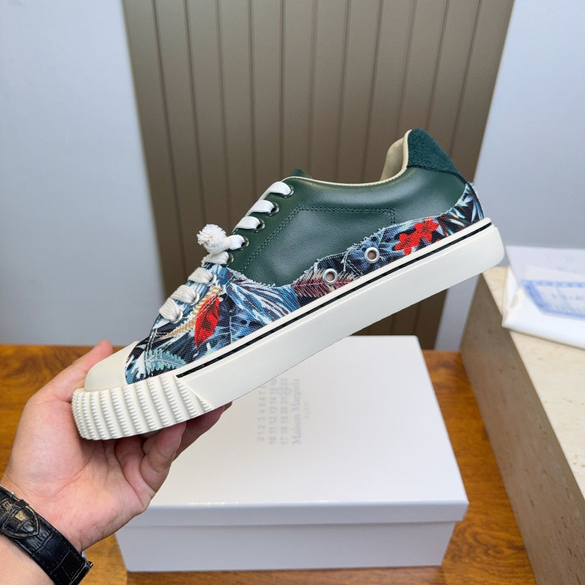 Maison Margiela Floral Panel Low-Top Sneakers