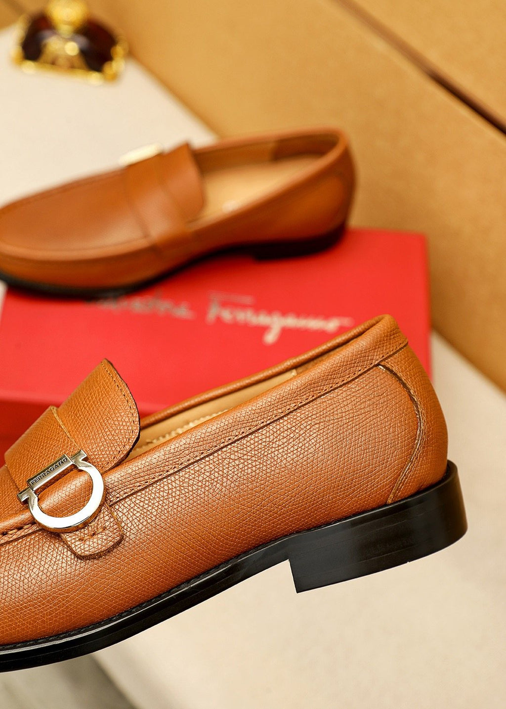 Ferragamo Buckle Leather Loafers