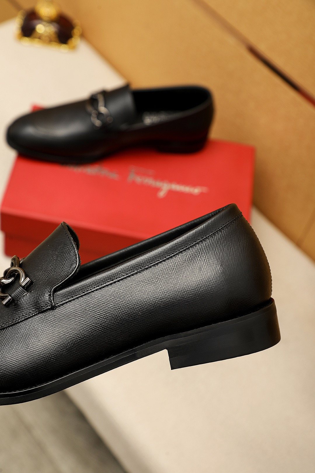 Ferragamo Black Bit Loafers - Leather Lining