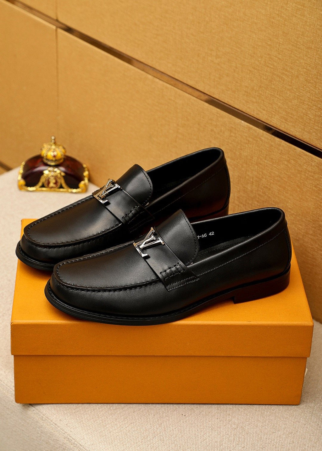 Louis Vuitton Black Metal Bar Loafers