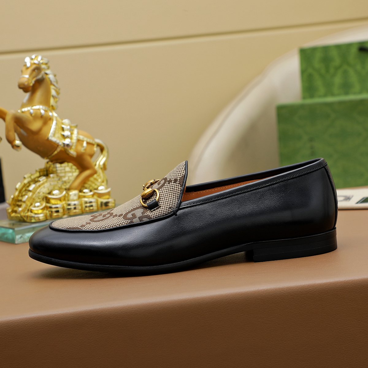 Gucci Patterned Horsebit Loafers