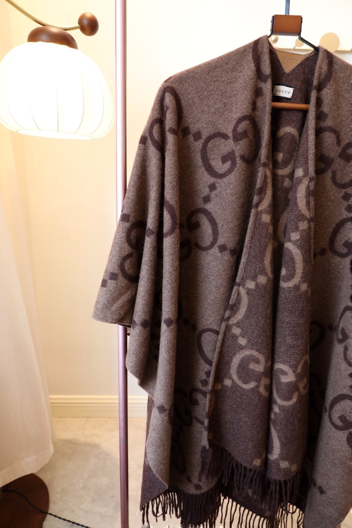 Gucci Brown Fringed Poncho