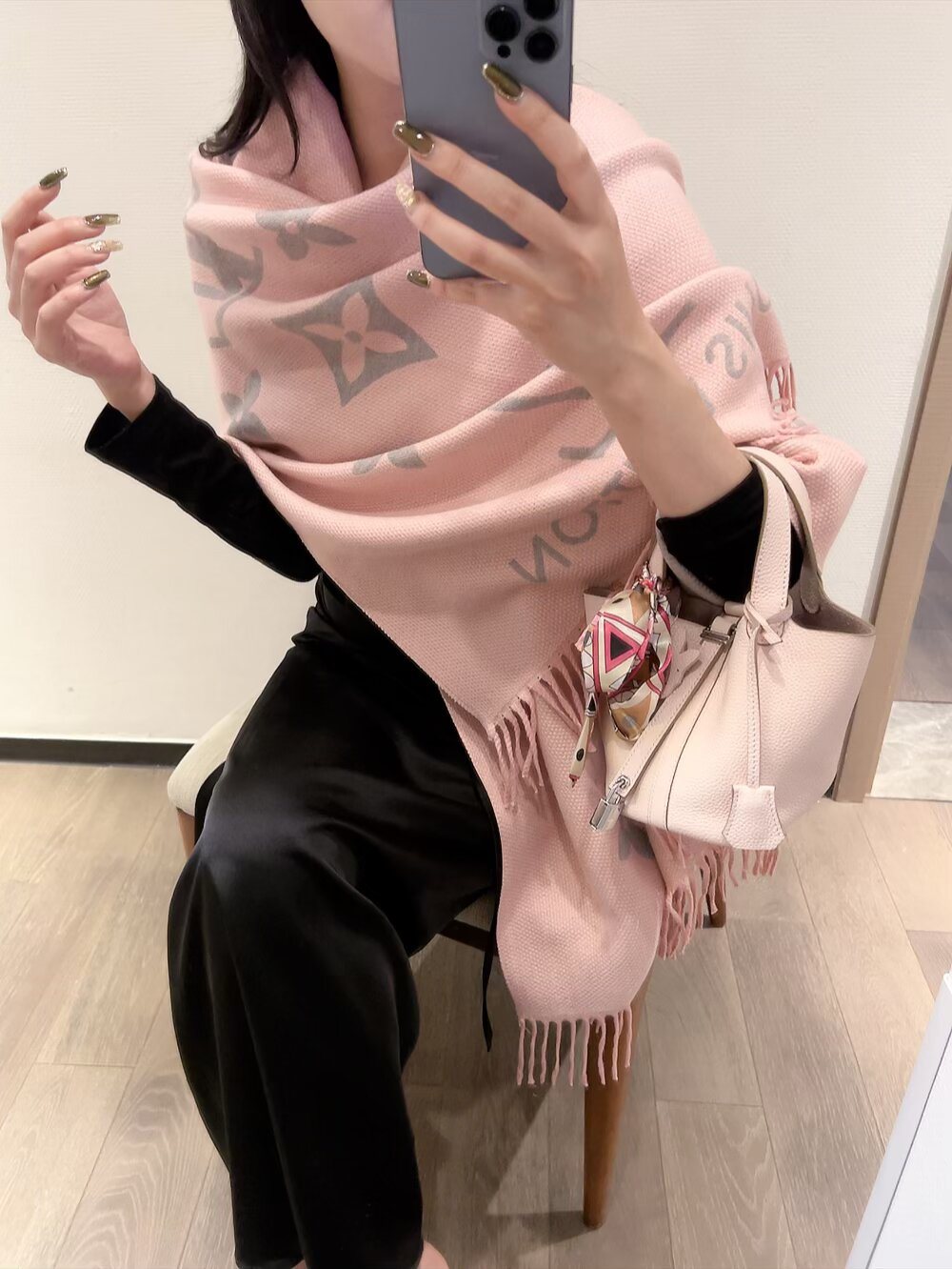 Louis Vuitton Monogram Fringed Scarf