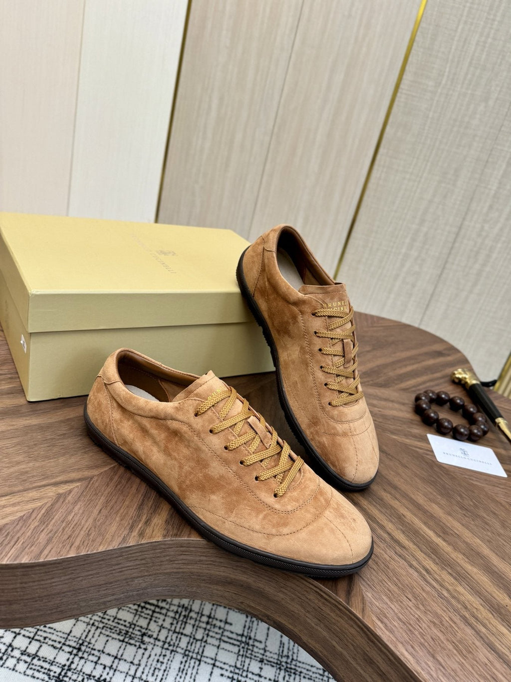 Brunello Cucinelli Tan Low-Top Sneakers