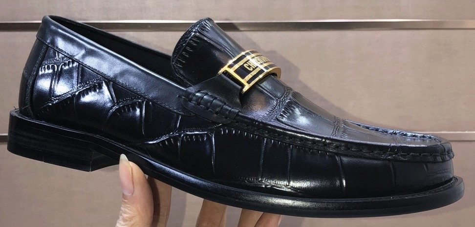 Dior Black Embossed Loafers