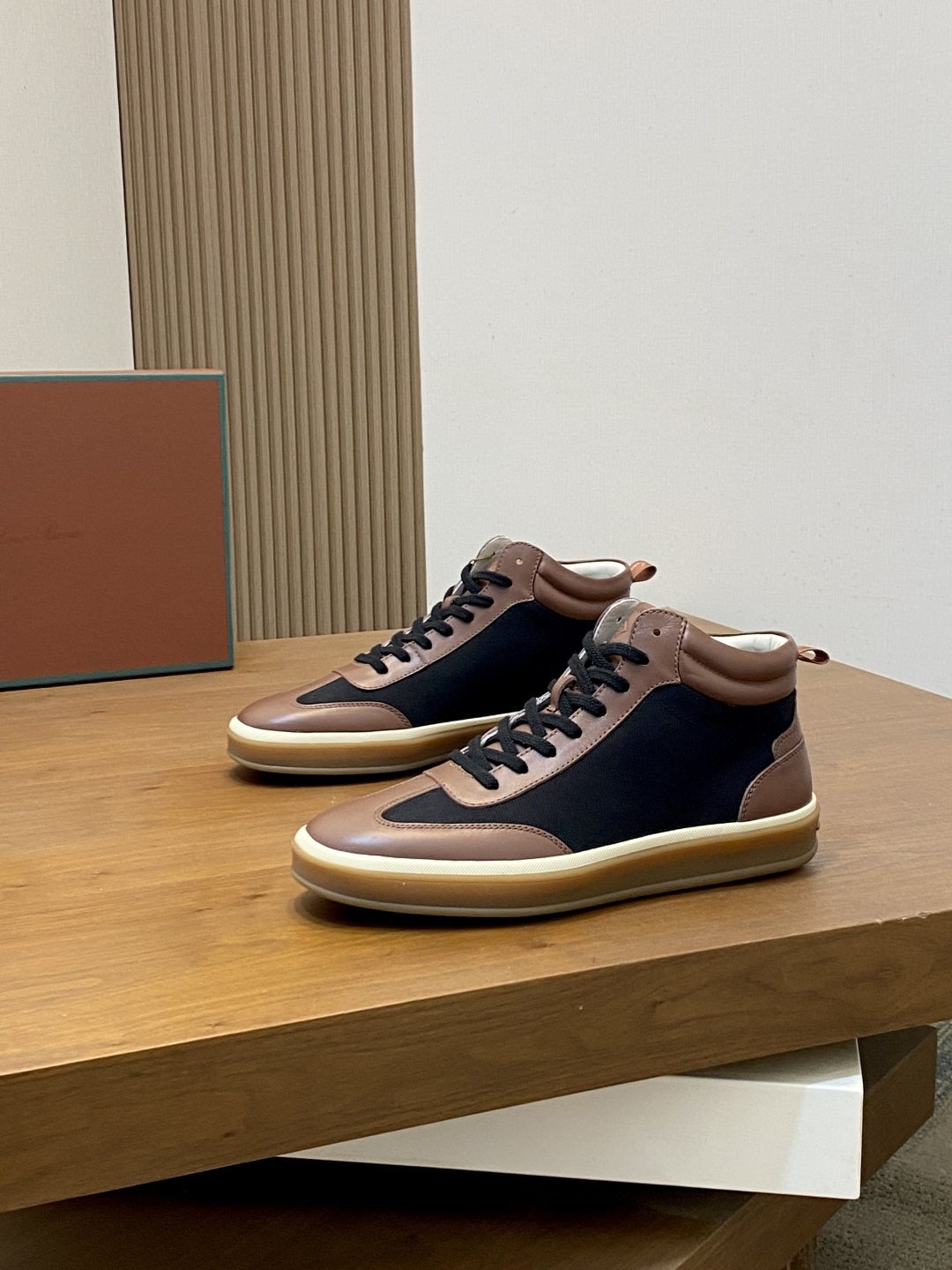 Loro Piana Paneled High-Top Sneakers