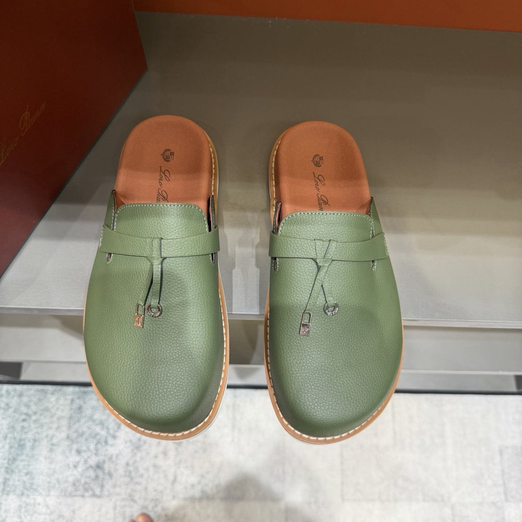 Backless Loafers with Layered Vamp Strap