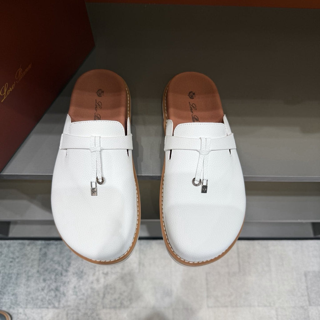 Backless Loafers with Layered Vamp Strap