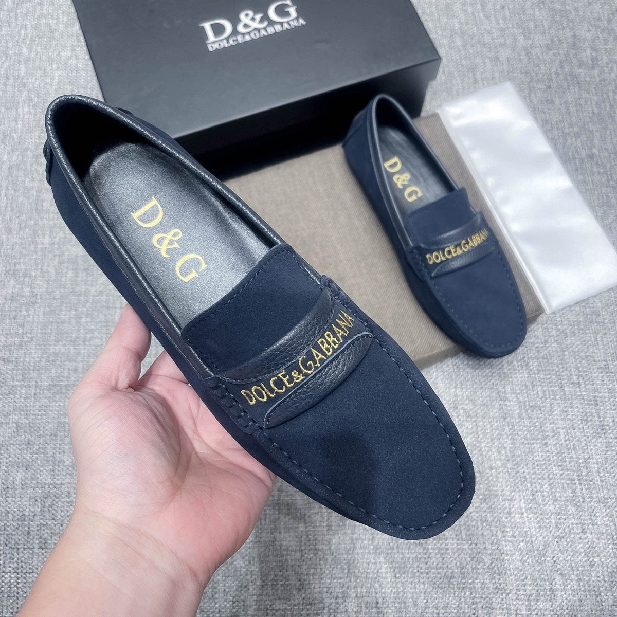 Dolce & Gabbana Men's Gold-Detail Loafers