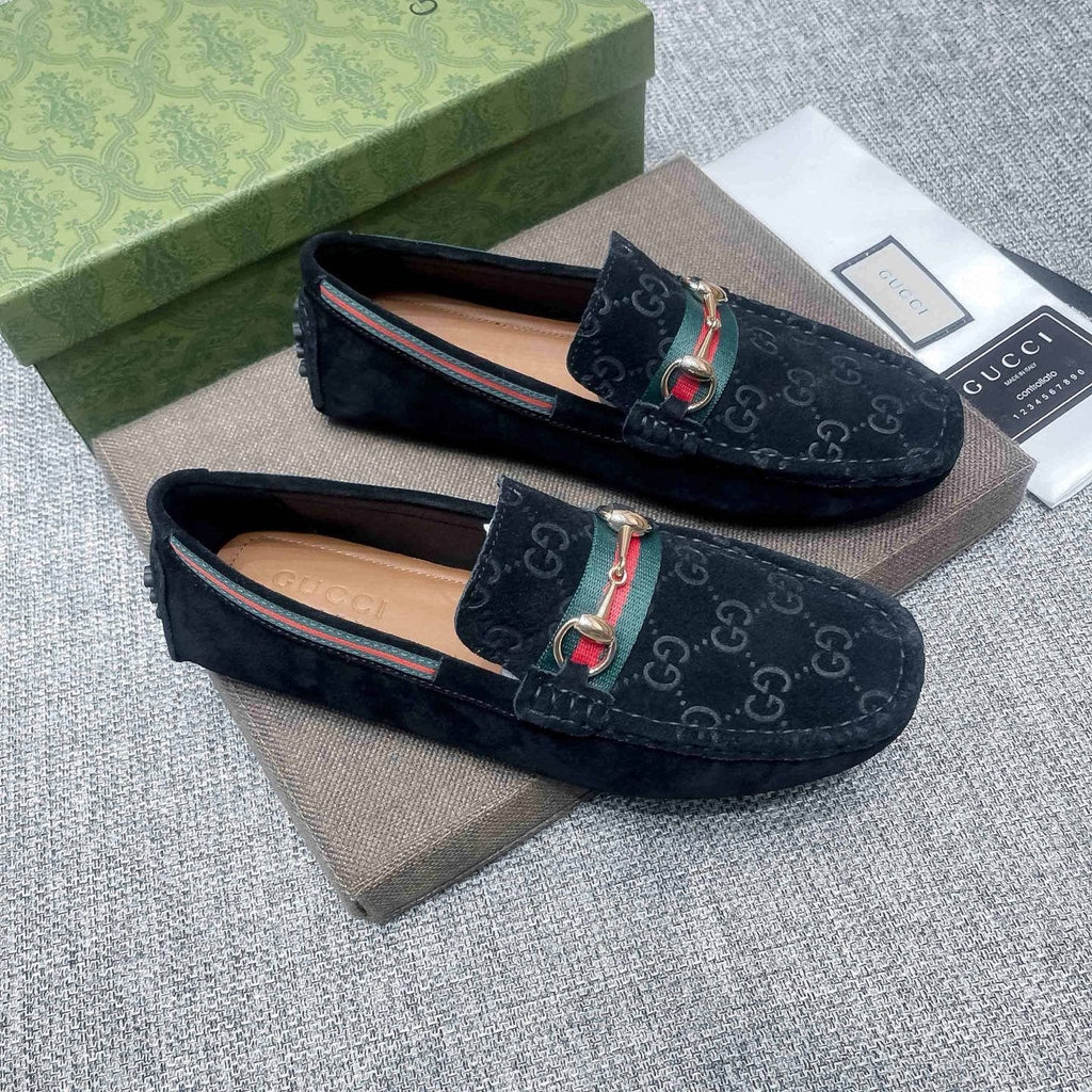 Gucci GG-Pattern Horsebit-Style Loafers