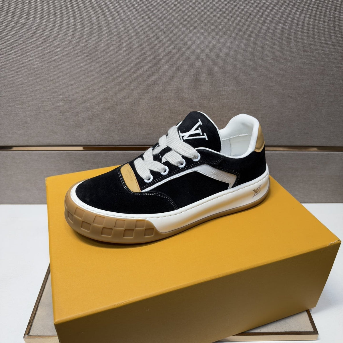 Louis Vuitton Men's Black & White Low-Top Sneakers