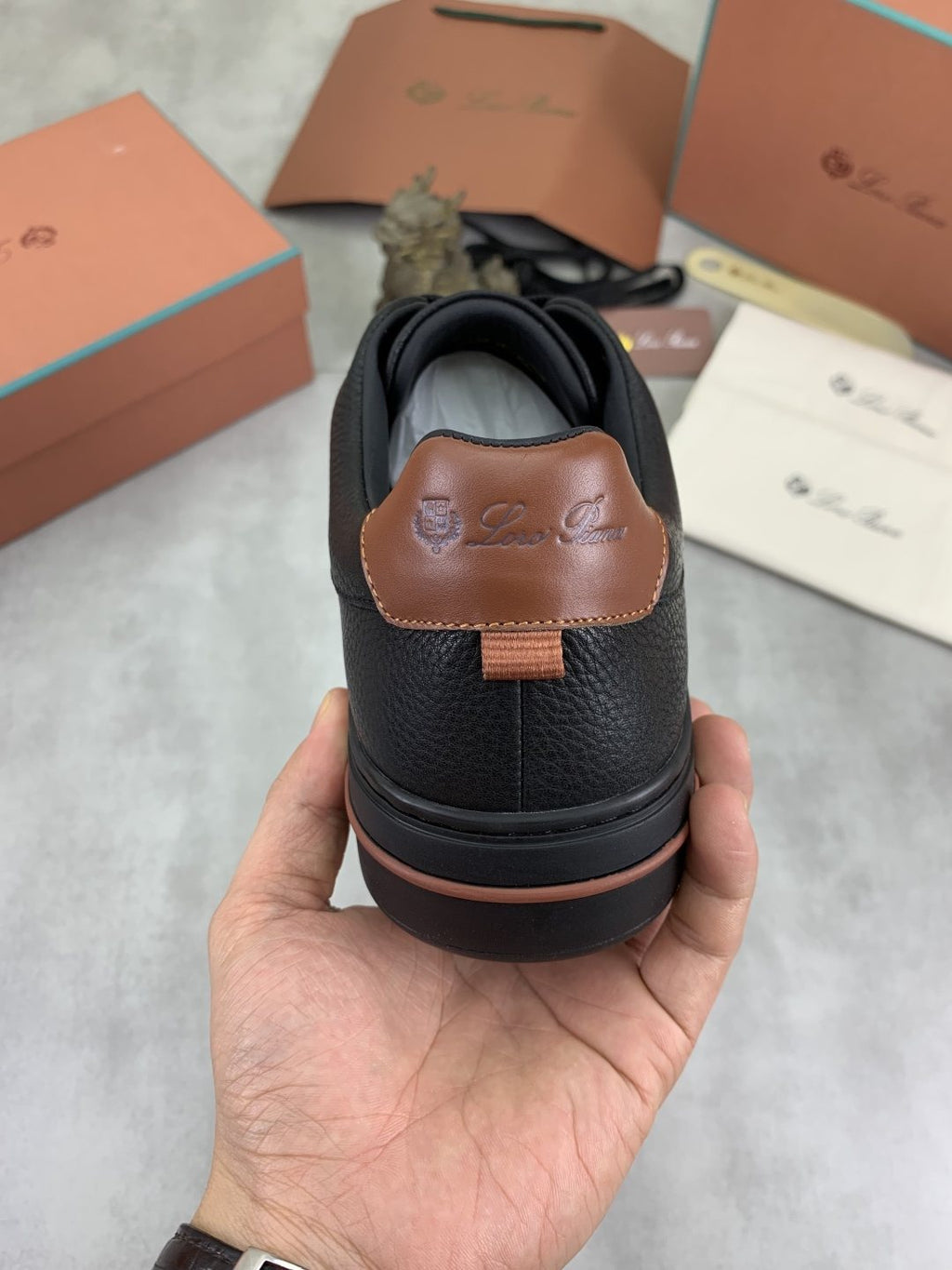 Loro Piana Low-Top Sneakers with Brown Accents