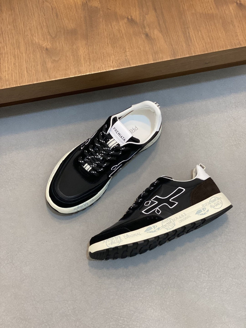 Premiata Suede Mesh Low-Top Sneakers