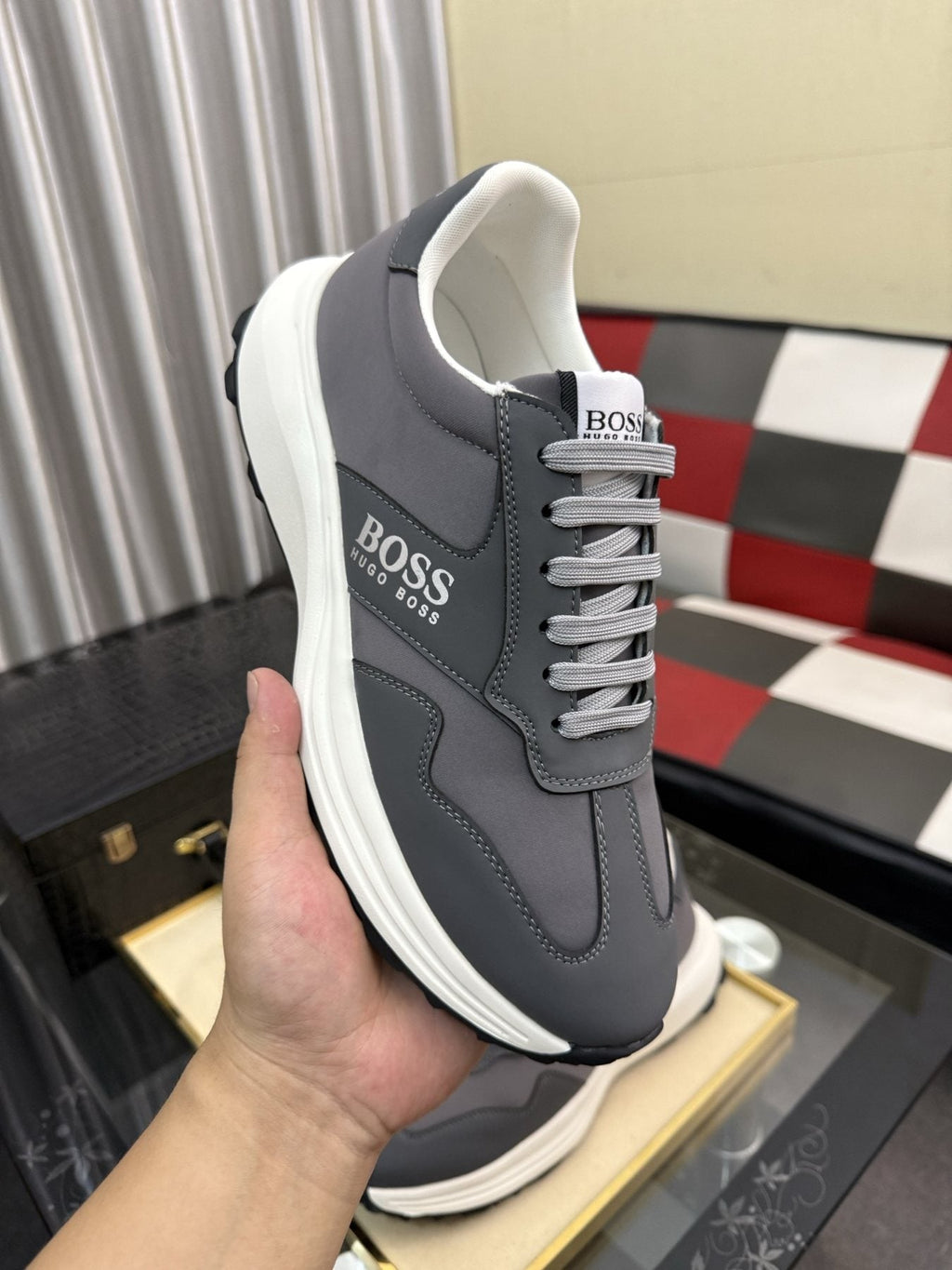 BOSS Men's Lace-Up Low-Top Sneakers