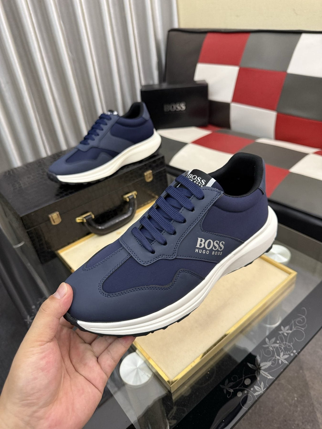 BOSS Men's Lace-Up Low-Top Sneakers
