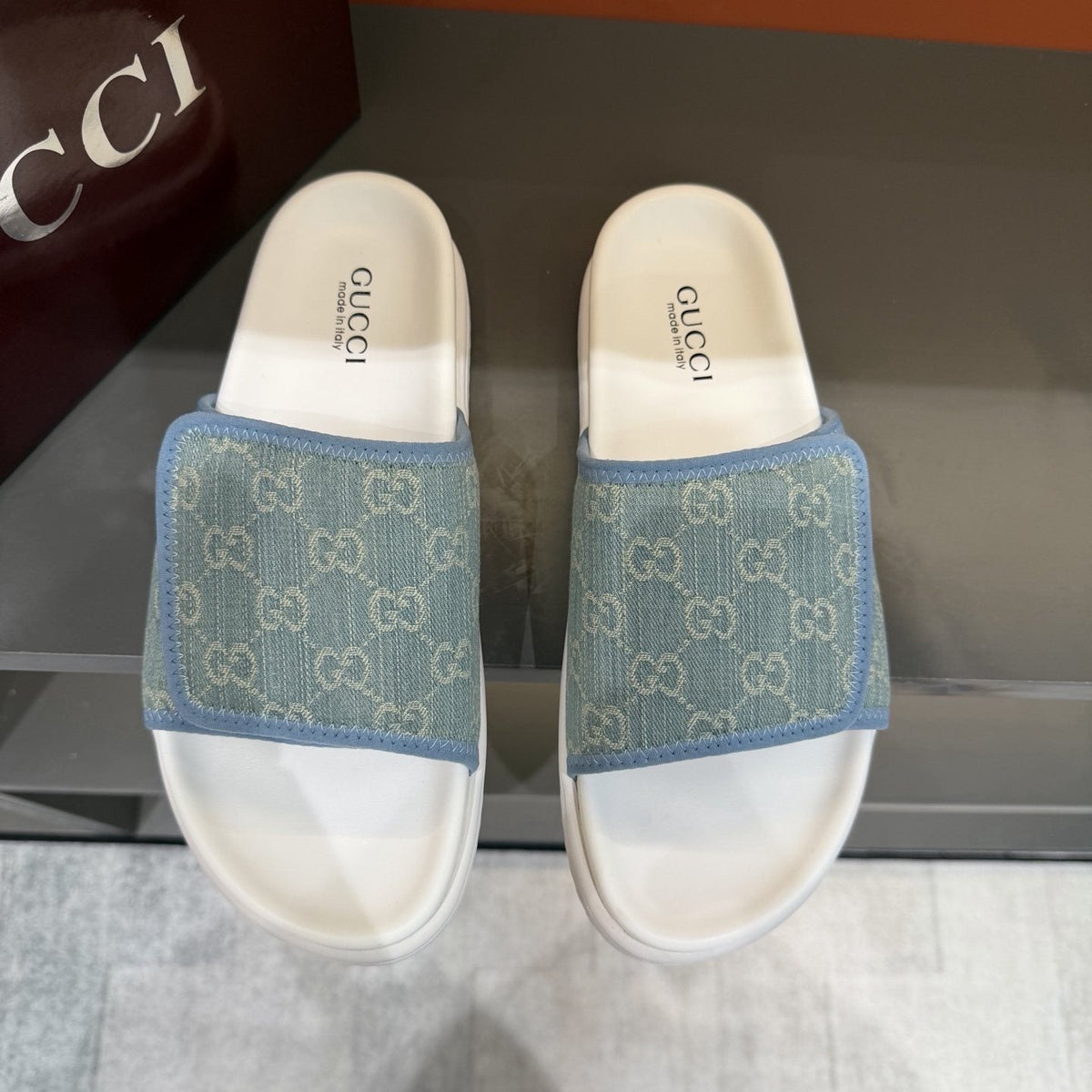 Gucci Monogram Slide Sandals