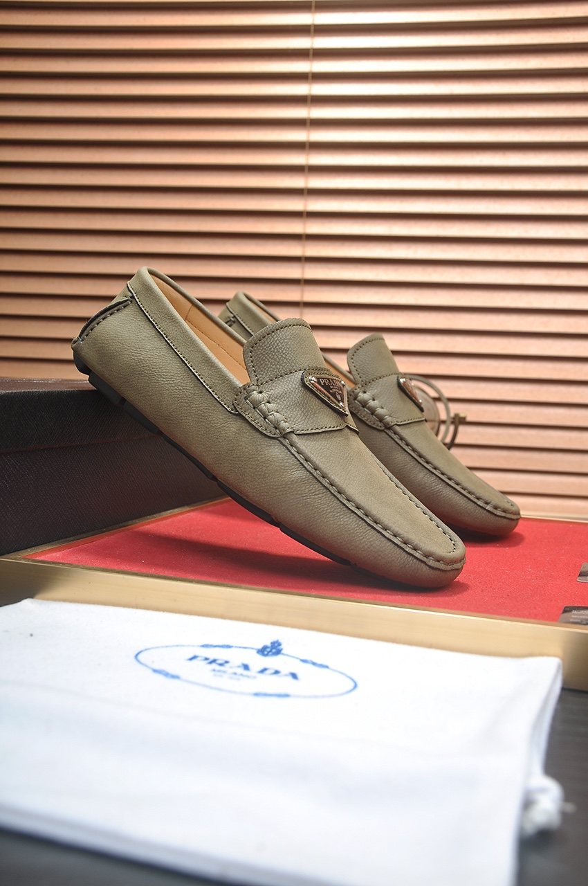 Prada Stitched Driving Loafers