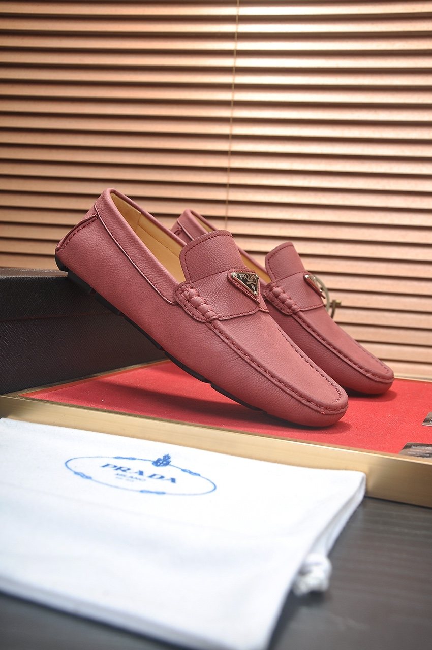 Prada Stitched Driving Loafers