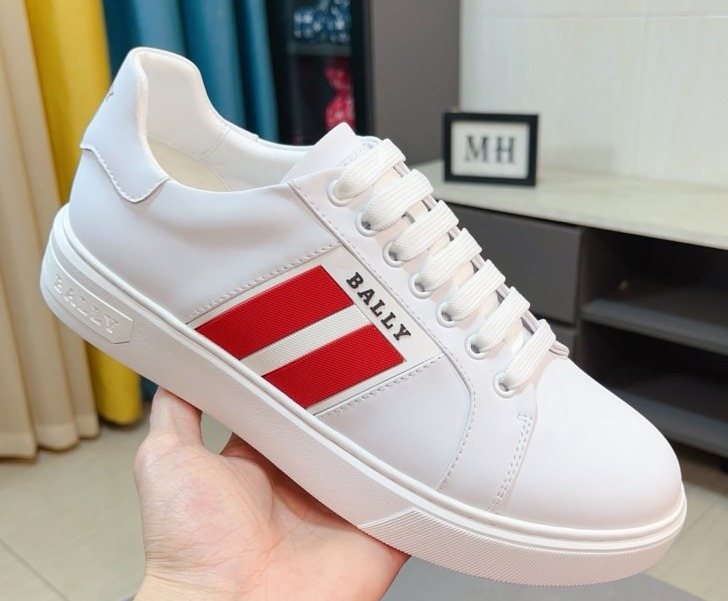 Bally Red Stripe Low-Top Sneakers