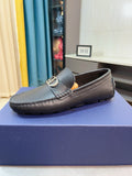 Dior Pebbled Buckle Loafers