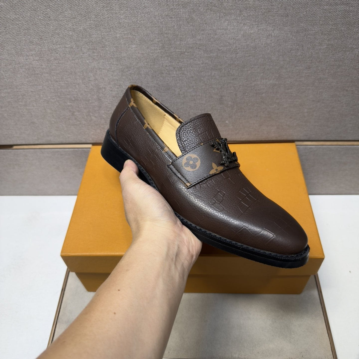 Louis Vuitton Men's Patterned-Strap Loafers
