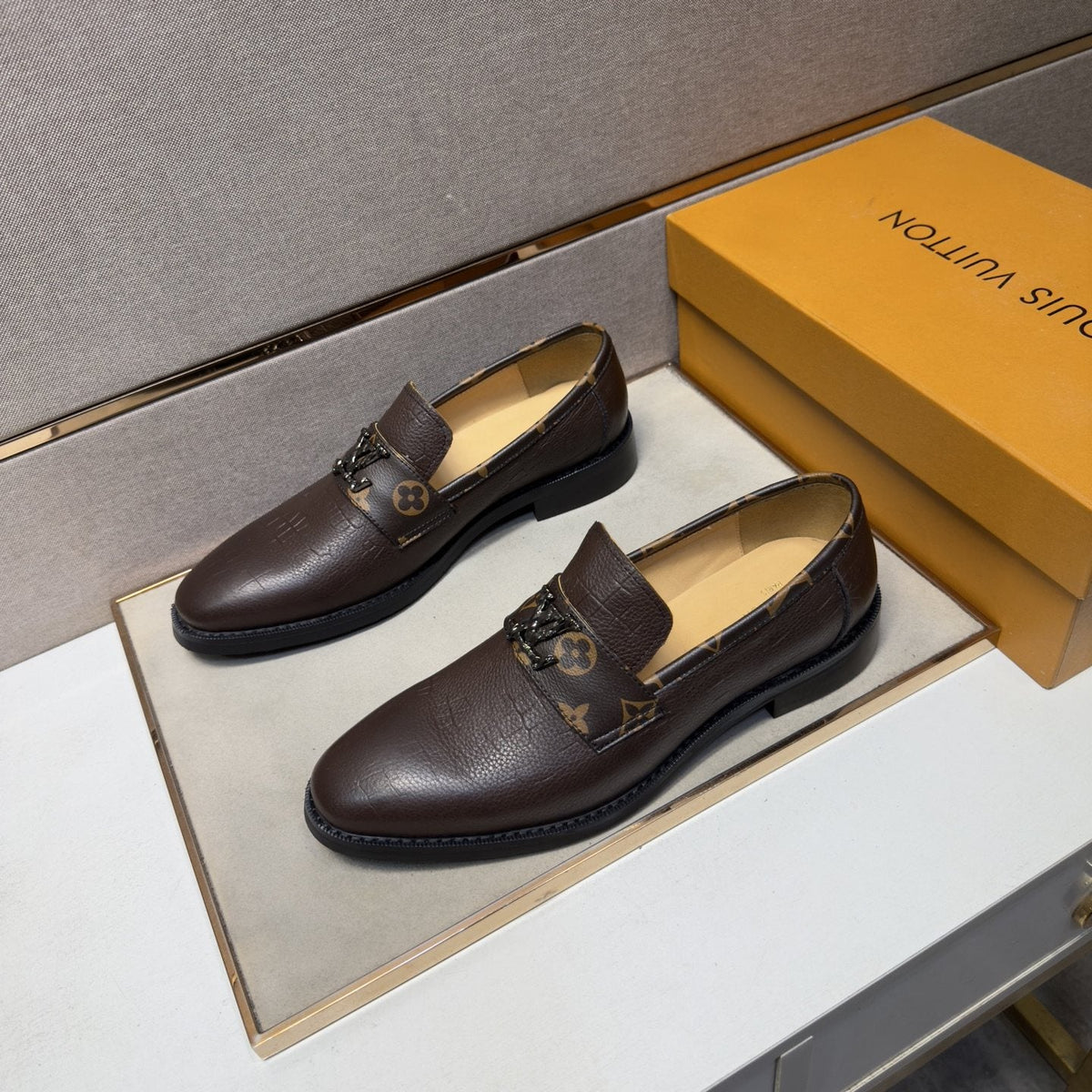 Louis Vuitton Men's Patterned-Strap Loafers