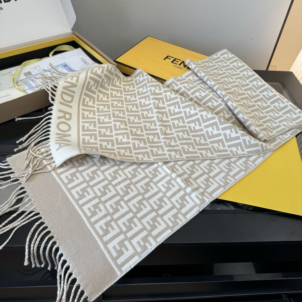 Fendi FF Logo Fringe Scarf