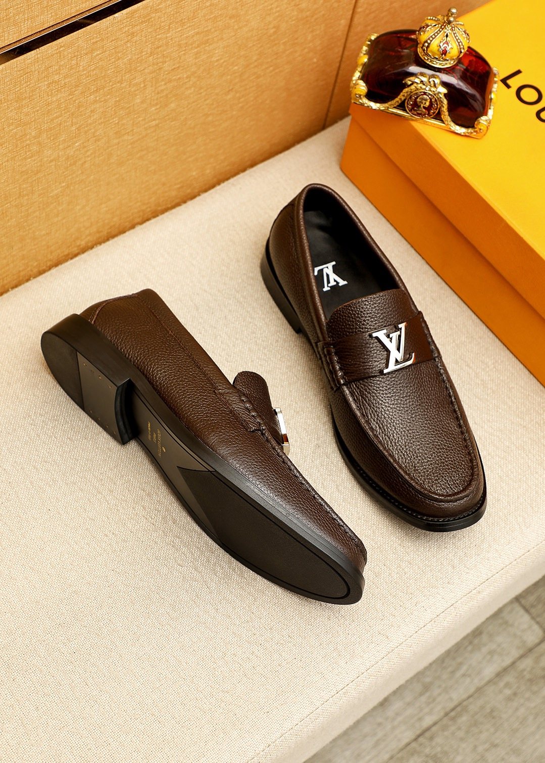 Louis Vuitton Textured Hardware Loafers