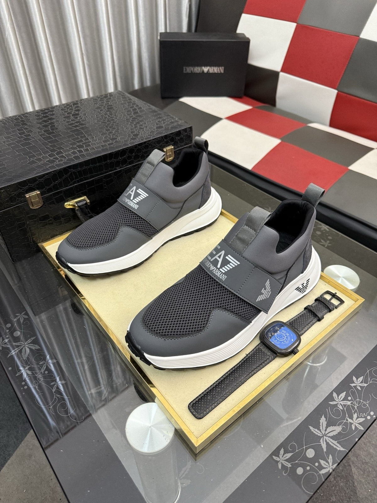 Armani EA7 Mesh Slip-On Sneakers