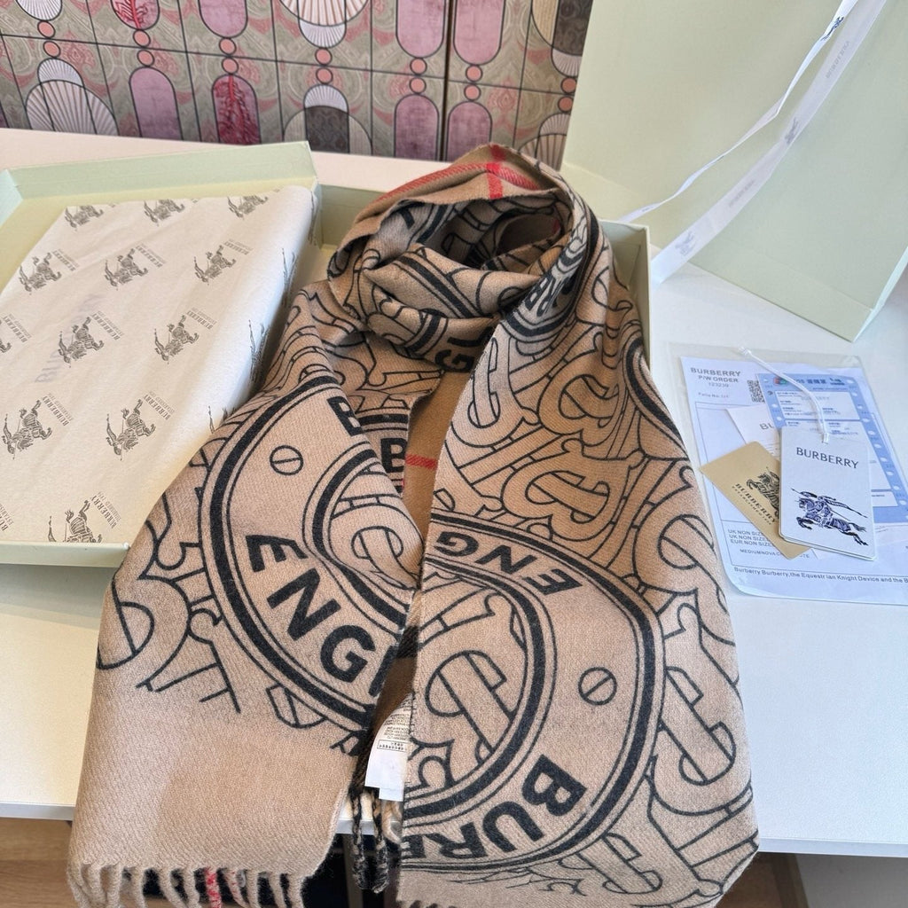 Burberry Reversible Check Fringe Scarf
