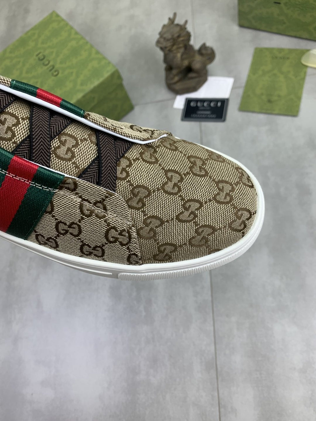 Gucci Monogram Stripe Slip-On Sneakers