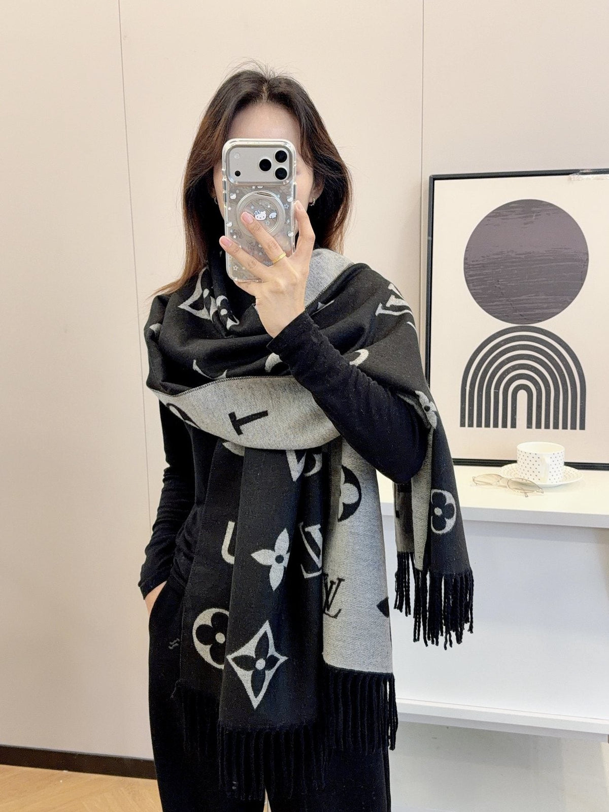 Louis Vuitton Monogram Fringe Scarf
