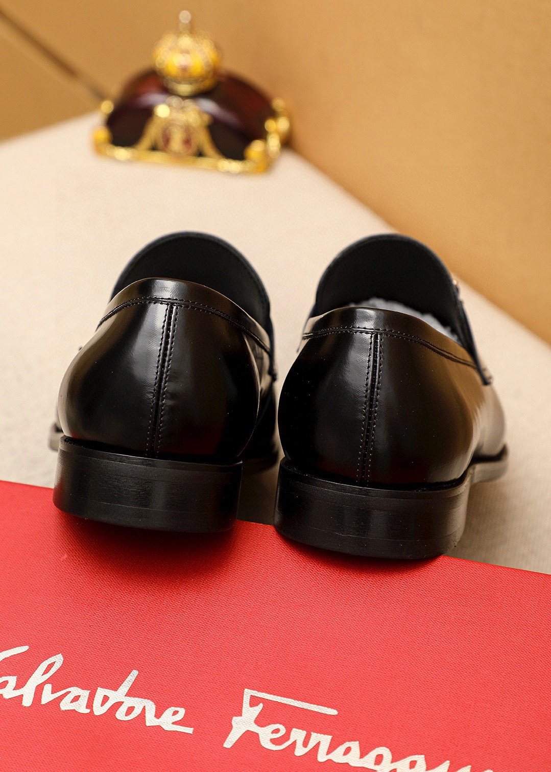 Ferragamo Black Buckle Loafers - Rubber Sole