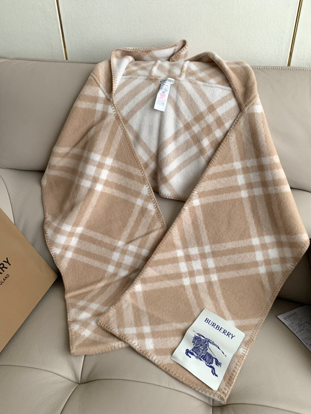 Burberry Plaid Hooded Scarf