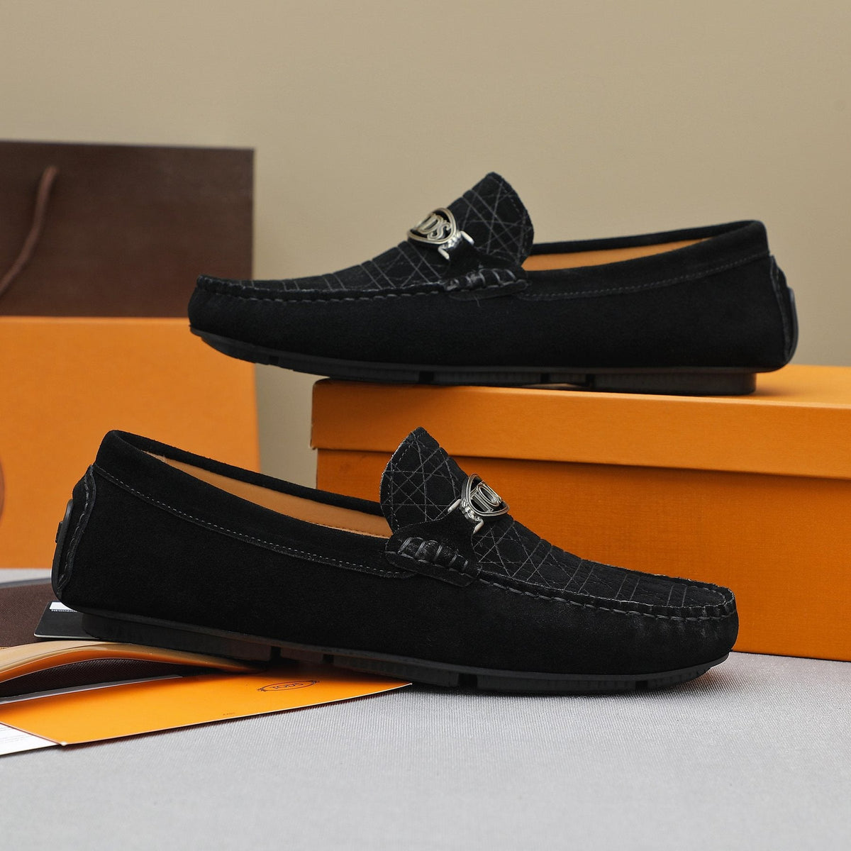 TOD'S Men's Suede Metal-Hardware Loafers
