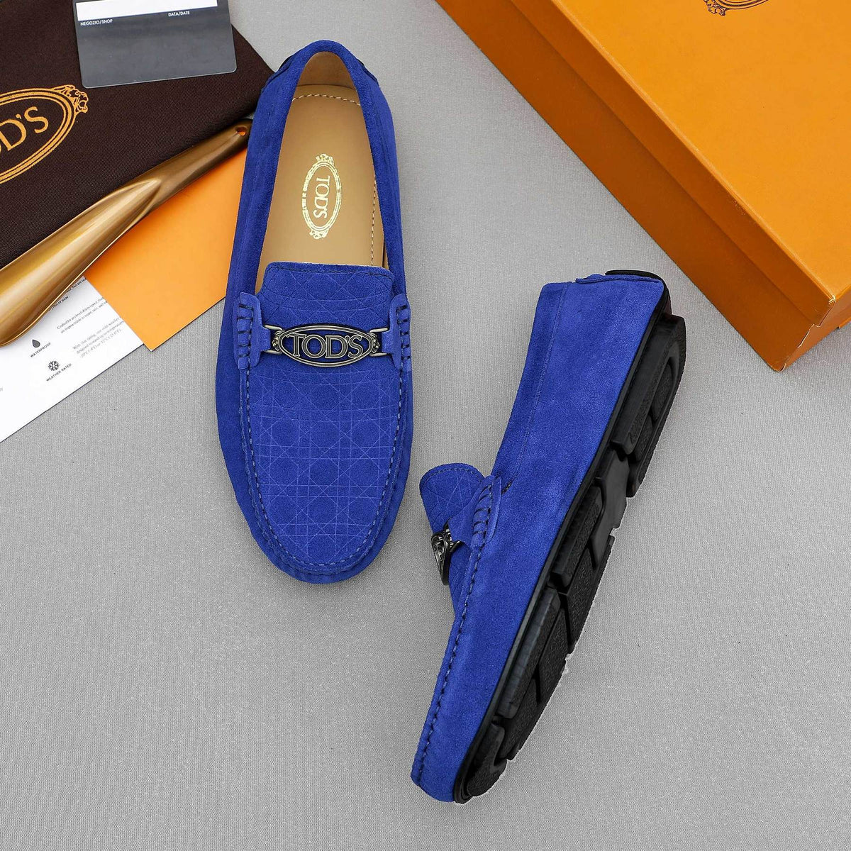 TOD'S Men's Suede Metal-Hardware Loafers