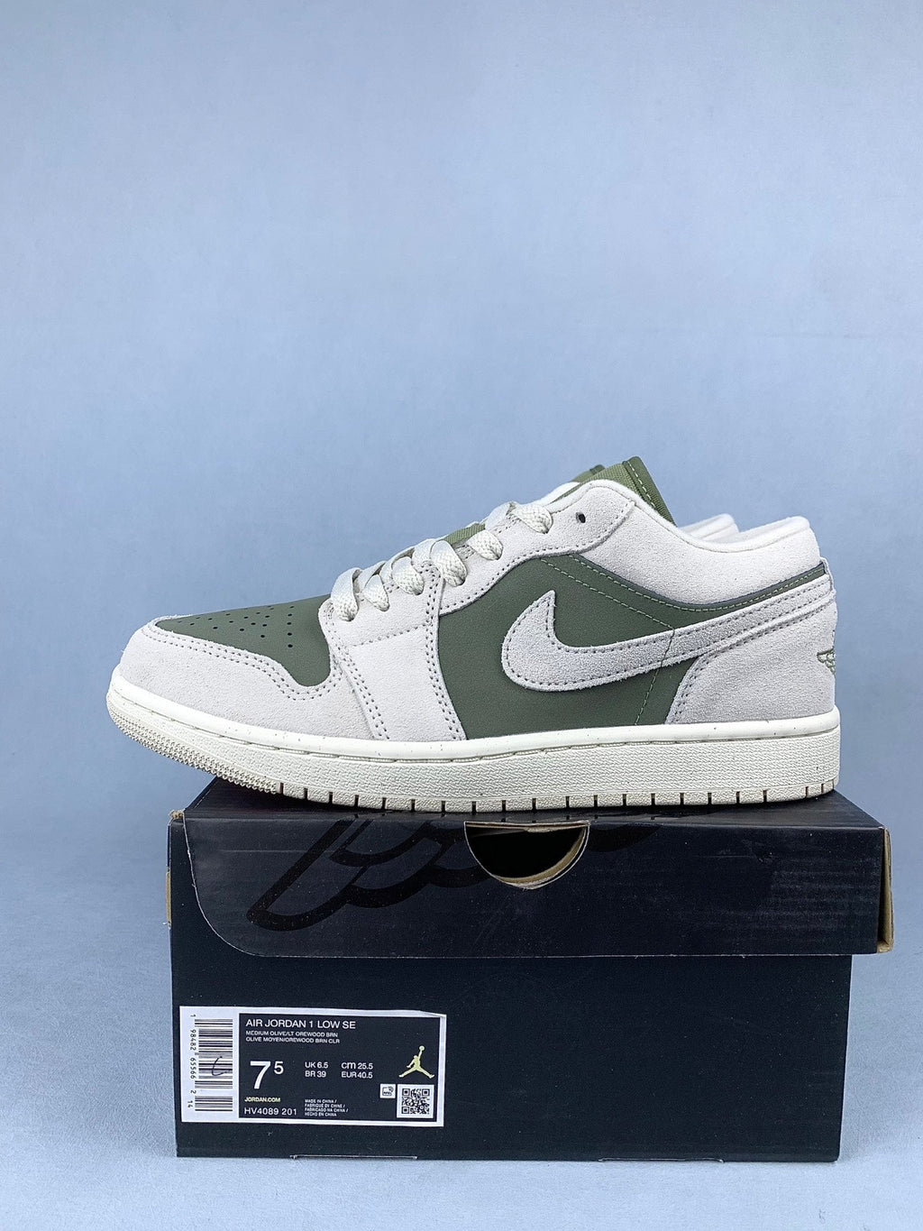 Air Jordan 1 Low Olive Green Unisex Sneakers HV4089-201