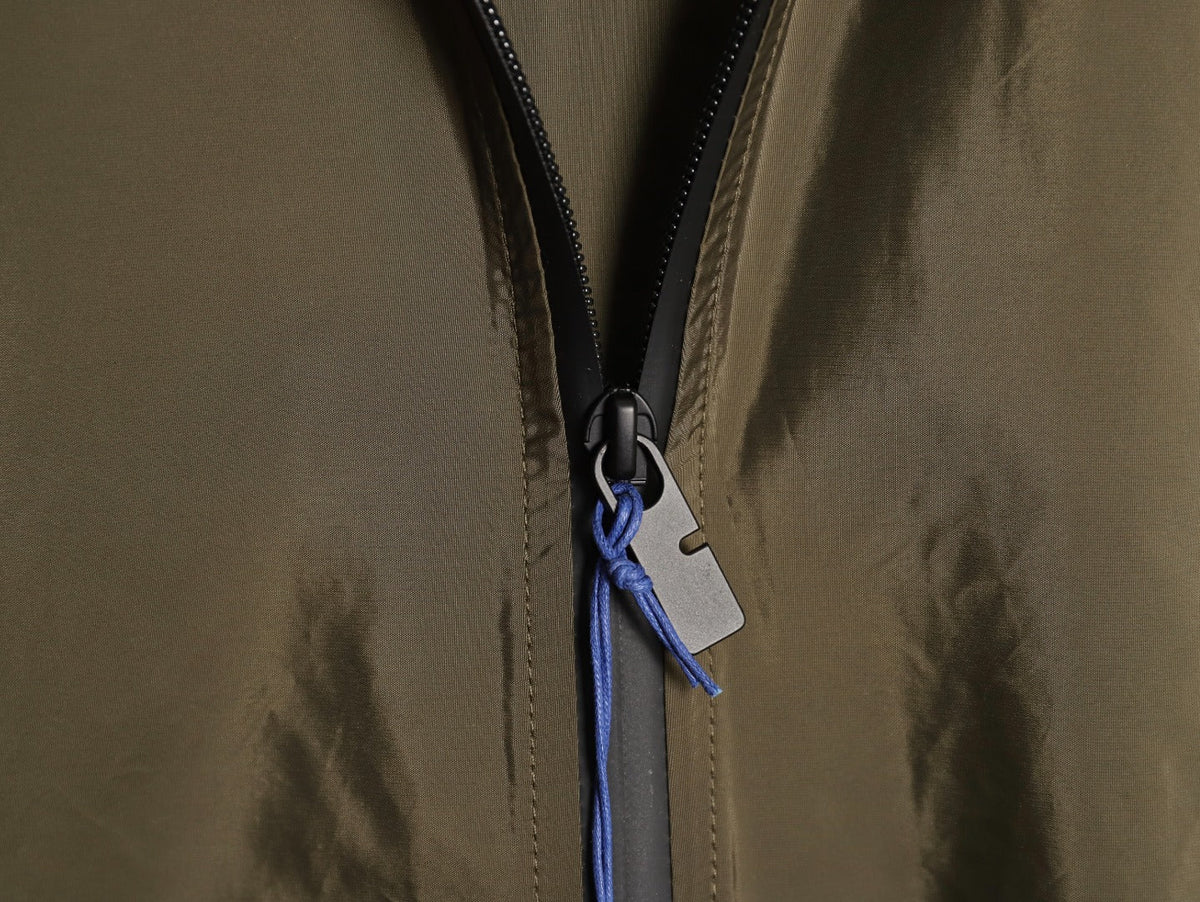 Burberry Equestrian Emblem Hooded Zip Jacket - Olive