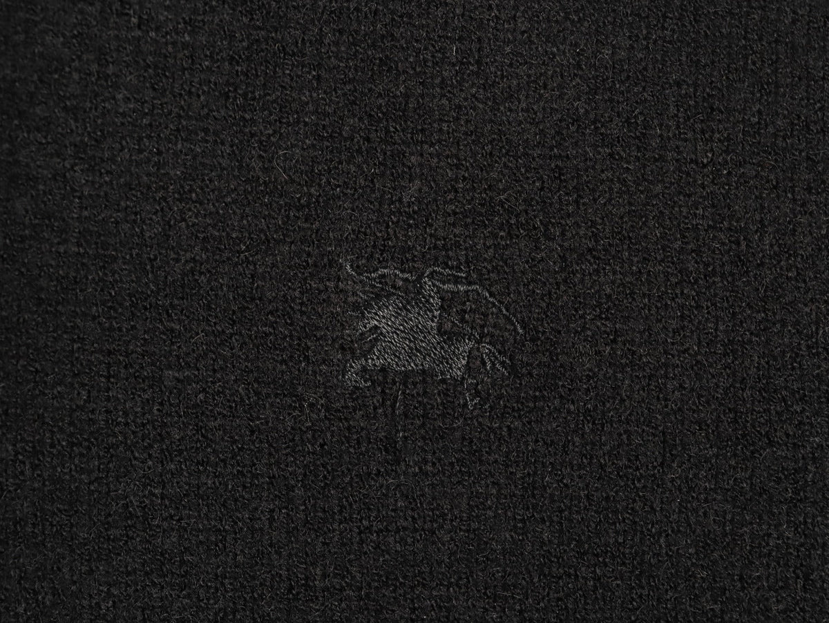 Burberry Equestrian Emblem Half-Zip Knit Sweater - Black