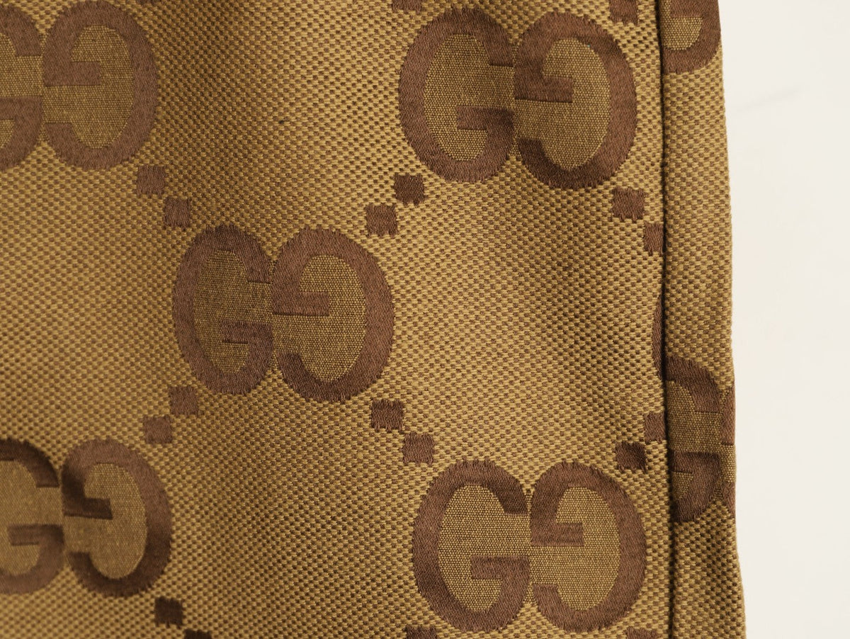 Gucci Large Double-G Allover-Motif Drawstring Shorts - Tan